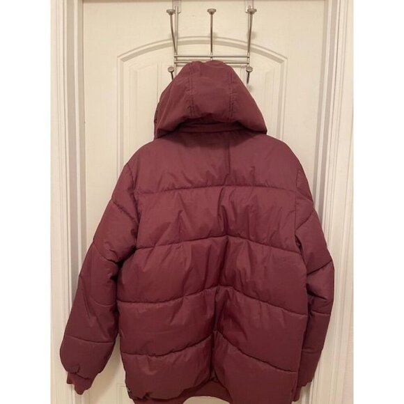 Jeans By Buffalo Men's XL Maroon Puffer Jacket With REMOVABLE Hood & Zipper Pock - Picture 2 of 14